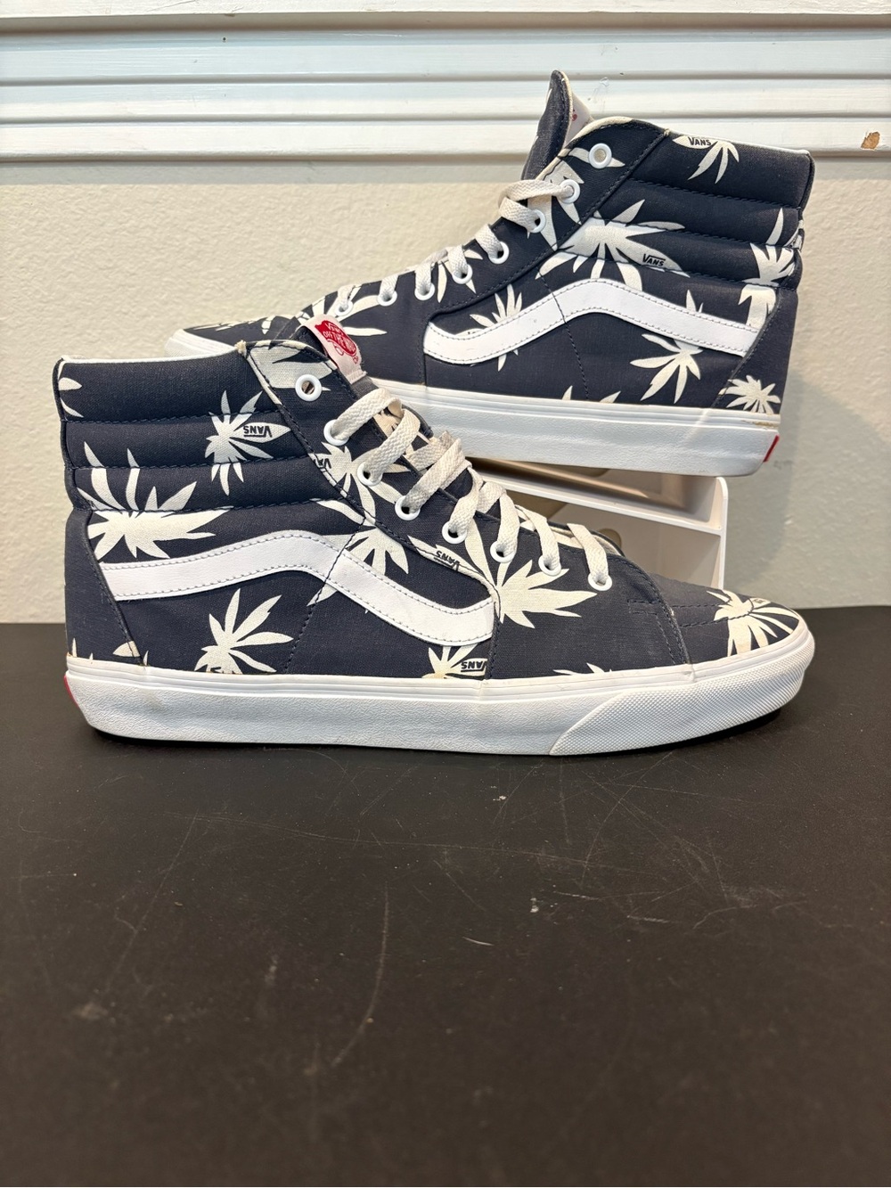 Vans Sk8 Hi Palm Tree Navy Blue White Gum Bottom Men’s Size 14 Fast Shipping